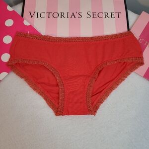 VTG Victoria's Secret Organic Blend Cotton Ruffle Trim Hiphugger Panty Size Sm